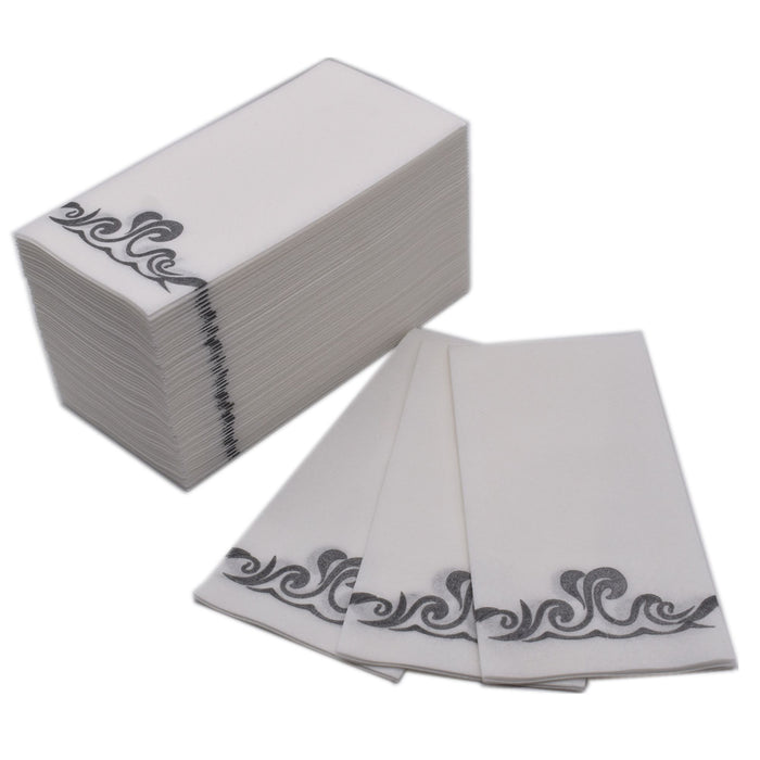 [100 Pack] Disposable Guest Towels Linen-Feel Paper Hand Towels;  Decorative Bathroom Hand Napkins for Kitchen; Weddings;  Dinners or Parties(Shipment From FBA)