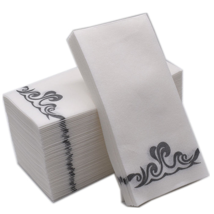 [100 Pack] Disposable Guest Towels Linen-Feel Paper Hand Towels;  Decorative Bathroom Hand Napkins for Kitchen; Weddings;  Dinners or Parties(Shipment From FBA)