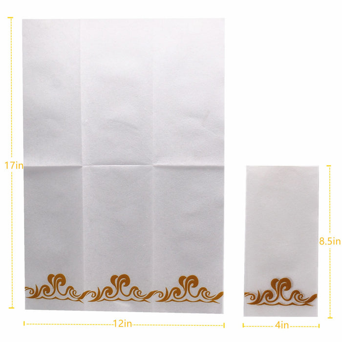 [100 Pack] Disposable Guest Towels Linen-Feel Paper Hand Towels;  Decorative Bathroom Hand Napkins for Kitchen; Weddings;  Dinners or Parties(Shipment From FBA)