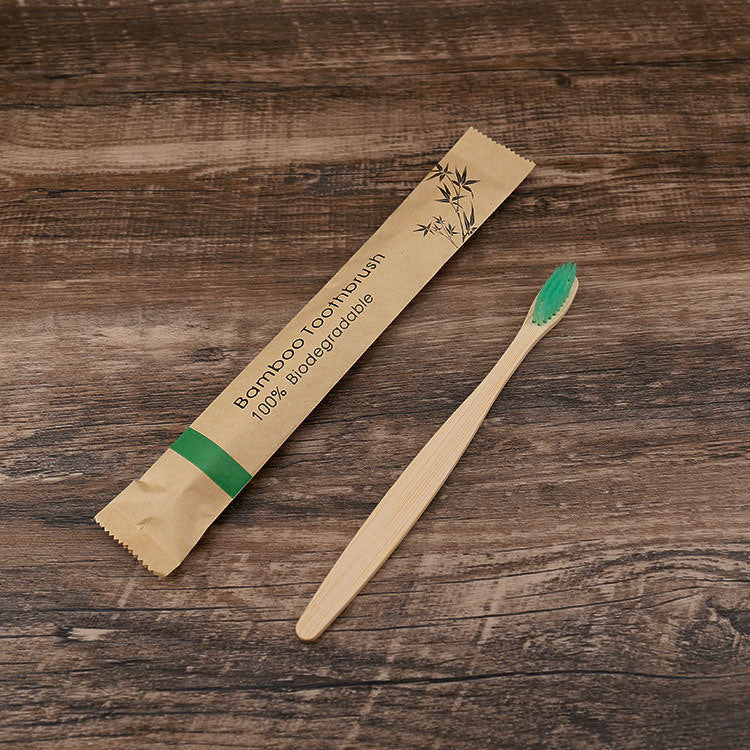 Flat Bamboo Toothbrush Kraft Paper Bag Toothbrush — 1800Paper - Any ...