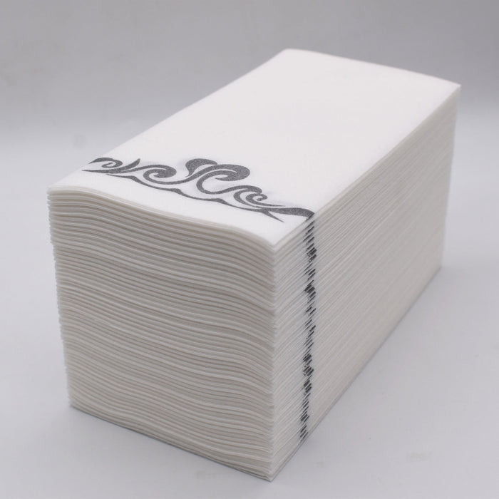 [100 Pack] Disposable Guest Towels Linen-Feel Paper Hand Towels;  Decorative Bathroom Hand Napkins for Kitchen; Weddings;  Dinners or Parties(Shipment From FBA)