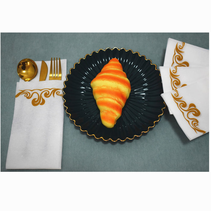 [100 Pack] Disposable Guest Towels Linen-Feel Paper Hand Towels;  Decorative Bathroom Hand Napkins for Kitchen; Weddings;  Dinners or Parties(Shipment From FBA)