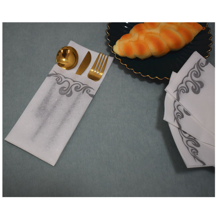 [100 Pack] Disposable Guest Towels Linen-Feel Paper Hand Towels;  Decorative Bathroom Hand Napkins for Kitchen; Weddings;  Dinners or Parties(Shipment From FBA)